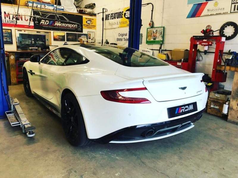 Aston Vanquish in the workshop